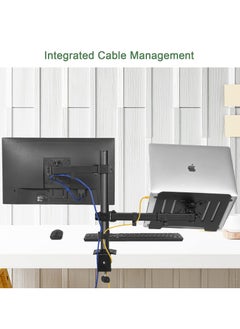 KYD Monitor and Laptop Mount, Monitor Arm with Laptop Tray for 13 inch to 27 inch LCD Computer Screens and Notebook up to 17 inch, Fully Adjustable Laptop Mount Stand Holds up to 17.6lbs  - Image 5