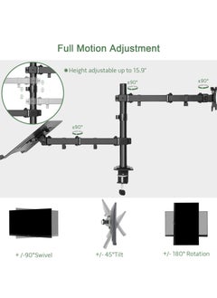 KYD Monitor and Laptop Mount, Monitor Arm with Laptop Tray for 13 inch to 27 inch LCD Computer Screens and Notebook up to 17 inch, Fully Adjustable Laptop Mount Stand Holds up to 17.6lbs  - Image 3