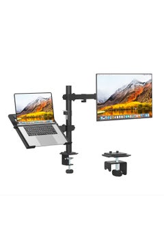 KYD Monitor and Laptop Mount, Monitor Arm with Laptop Tray for 13 inch to 27 inch LCD Computer Screens and Notebook up to 17 inch, Fully Adjustable Laptop Mount Stand Holds up to 17.6lbs  - Image 1