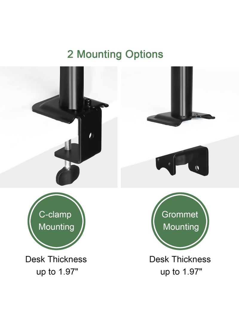 KYD - Monitor and Laptop Mount, Monitor Arm with Laptop Tray for 13 inch to 27 inch LCD Computer Screens and Notebook up to 17 inch, Fully Adjustable Laptop Mount Stand Holds up to 17.6lbs - Image 1