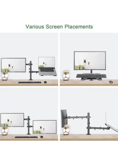 Monitor and Laptop Mount, Monitor Arm with Laptop Tray for 13 inch to 27 inch LCD Computer Screens and Notebook up to 17 inch, Fully Adjustable Laptop Mount Stand Holds up to 17.6lbs - pzsku/ZEFF8DEE910B560502E01Z/45/_/1738983525/6b35a182-0595-46ae-9340-1f2fc54019cb