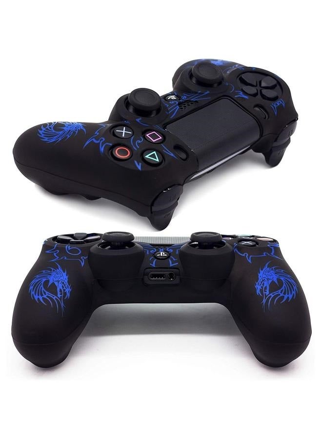 Anti-Slip Grip Silicone Cover Protector Case for PS4 Slim/Pro Controller - Dragon Carving Thumb Grip Caps  - Image 3