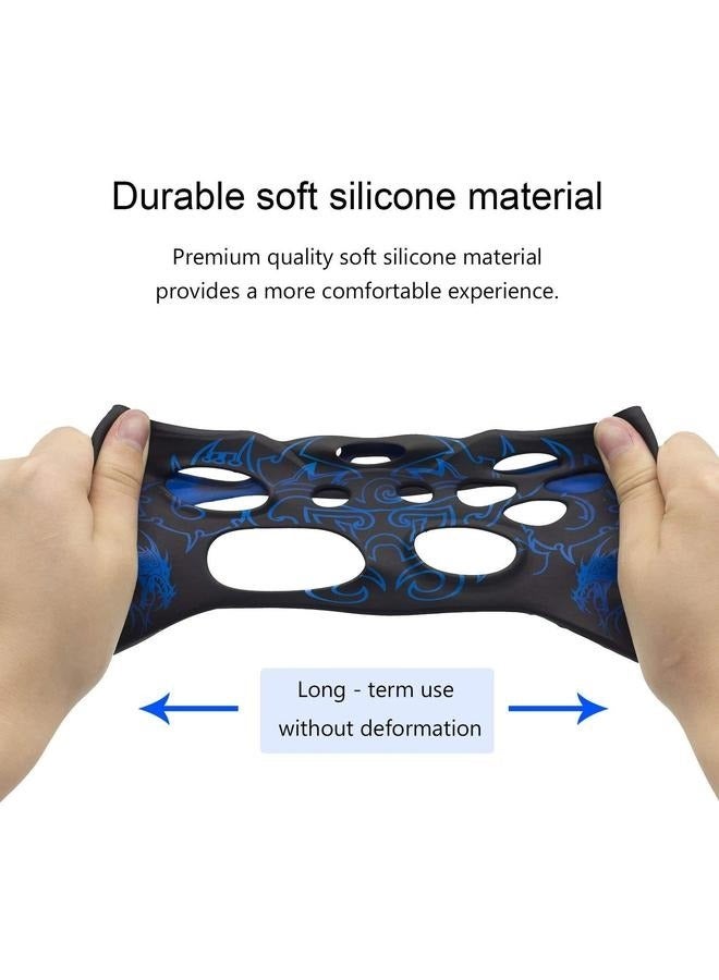Anti-Slip Grip Silicone Cover Protector Case for PS4 Slim/Pro Controller - Dragon Carving Thumb Grip Caps  - Image 5
