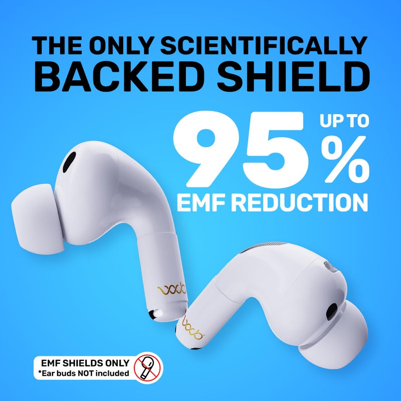 WAVEBLOCK EMF Shield Sticker for AirPods â€“ Lab-Tested Electromagnetic Wave Reduction, Made in USA, Patented for 5G & Wireless Devices, Works with All Short Stem AirPods 2nd/ 3rd/ 4th Gen â€“ WaveBlock (2-Pack) - Image 2