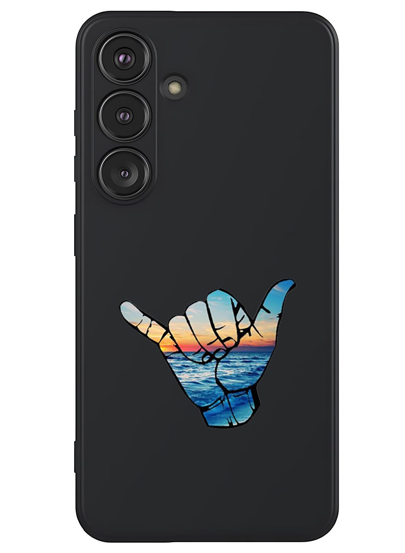 Theodor Protective Slim Fit Case Liquid Silicone Cover with Full Body Protection Anti-Scratch Shockproof Case For Samsung Galaxy S25 (Black) - Hand - Image 1