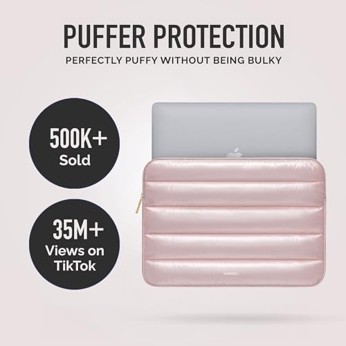 VANDEL - The Original Puffy Laptop Sleeve 13-14 Inch. White Laptop Sleeve for Women. Carrying Case Cover MacBook Pro 14 in, MacBook Air 13 Inch, iPad Pro 12.9, Dell, Asus, HP - Image 2