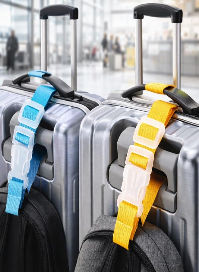 CLICKSWIFT® Elastic Luggage Straps for Suitcases, Suitcase Belts, Premium Nylon Multicolour Adjustable Belts for Travelling, Quick Release Adjustable Buckle for Suitcase- Set of 4 Pcs (27L x 2.5W cm) - Image 4