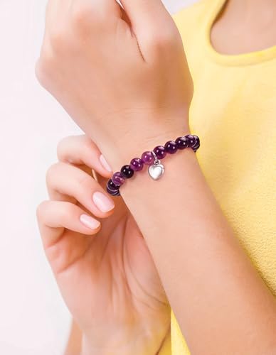 LEJIAJINW Get Well Gifts Healing Purple Bracelet for Women Inspirational Birthday Girls Breast Cancer Care Gift After Surgery Presents for Sister Friends Friendship Bestie Mom Grandma Mothers Day - Image 4