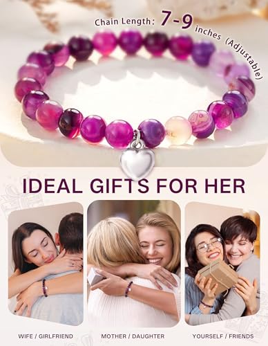 LEJIAJINW Get Well Gifts Healing Purple Bracelet for Women Inspirational Birthday Girls Breast Cancer Care Gift After Surgery Presents for Sister Friends Friendship Bestie Mom Grandma Mothers Day - Image 5