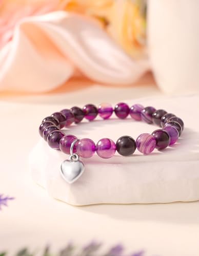 LEJIAJINW Get Well Gifts Healing Purple Bracelet for Women Inspirational Birthday Girls Breast Cancer Care Gift After Surgery Presents for Sister Friends Friendship Bestie Mom Grandma Mothers Day - Image 3