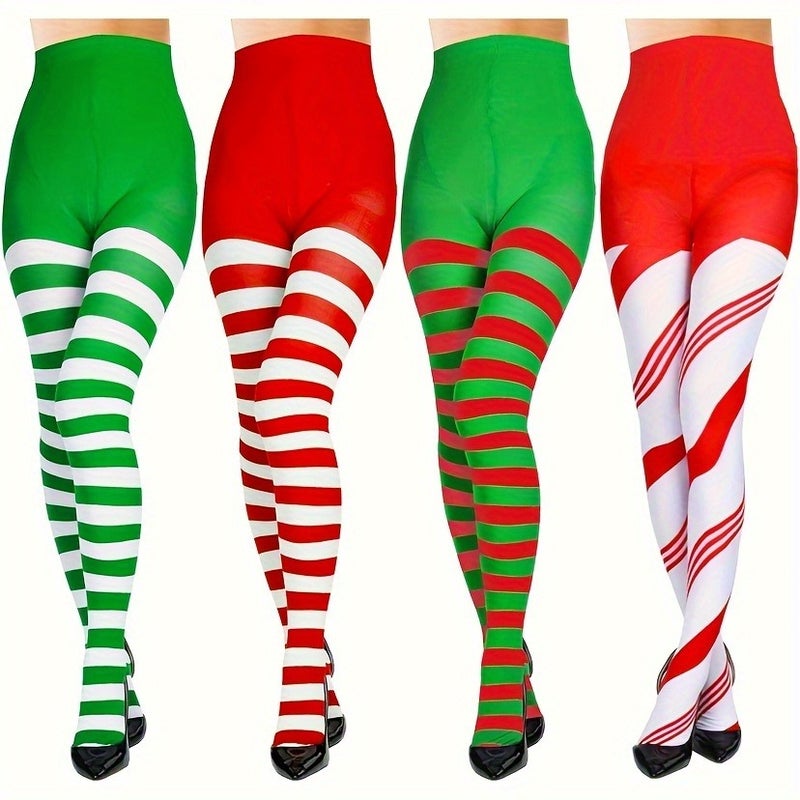 4-Pair Christmas Costume Pantyhose for Festive Dress-Up - Image 2
