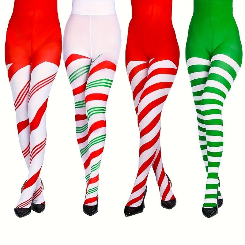 4-Pair Christmas Costume Pantyhose for Festive Dress-Up - Image 1