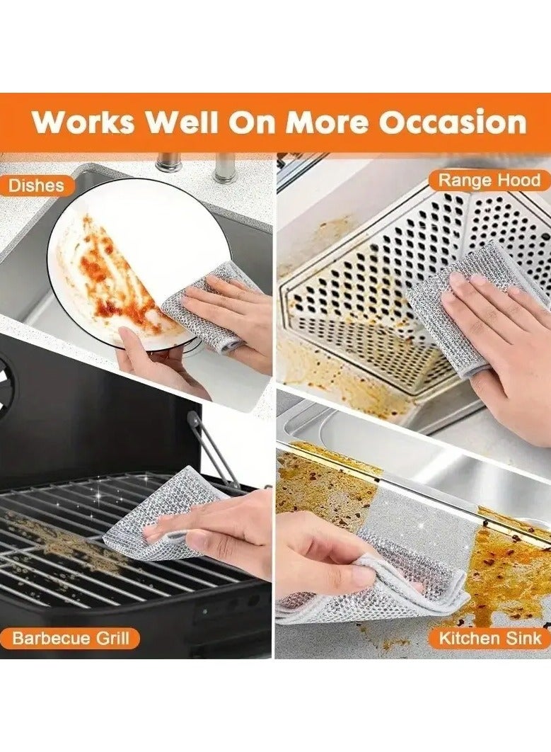 روزينو 30 حزمة من الألياف الفولاذية فائقة الألياف وسادة الإسفنج-غسل أطباق المطبخ على الوجهين ، للأواني وأدوات الطهي ، أدوات التنظيف التجارية الصناعية ، مواد الألياف الاصطناعية - Image 3