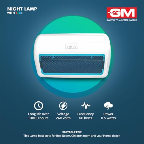 GM Modular 0.5-Watt LED Night Lamp – Ultra-Low Power Soft Ambient Glow | Auto On/Off | Plug-in Design for Bedrooms & Nurseries - Pack of 3 - Image 5