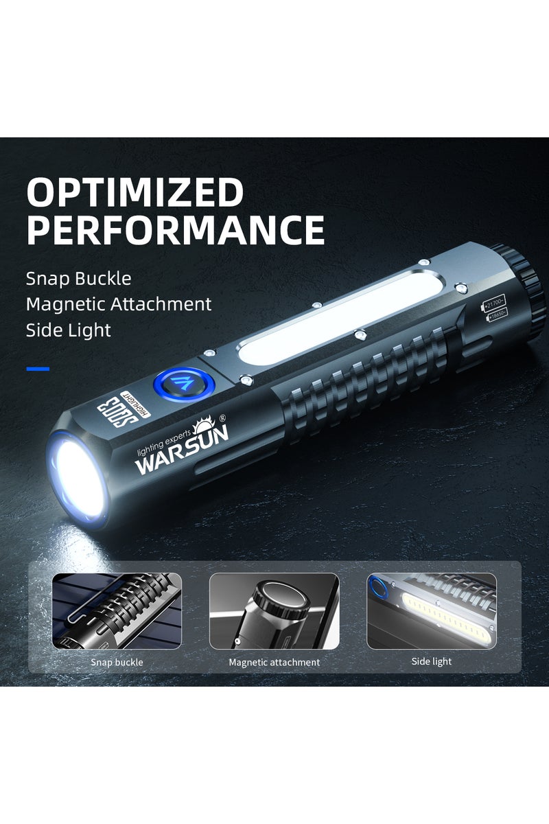 erorex 18650 Lithium Battery Warsun Outdoor 2000 Lm Emergency Small Portable Tactical Type C Rechargeable T - Image 1