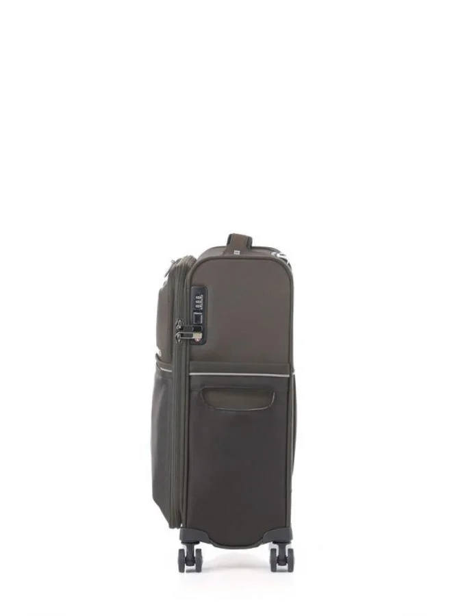 Samsonite 55 73h suitcase cabin size 55 cm / 20 inch, 4 spinner wheels, 100% nylon, platin grey|soft top|front pocket compartment|tsa combination lock - 10 years international warranty  | Best Price UAE