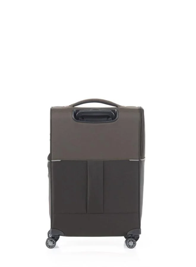 Samsonite 55 73h suitcase cabin size 55 cm / 20 inch, 4 spinner wheels, 100% nylon, platin grey|soft top|front pocket compartment|tsa combination lock - 10 years international warranty  | Best Price UAE