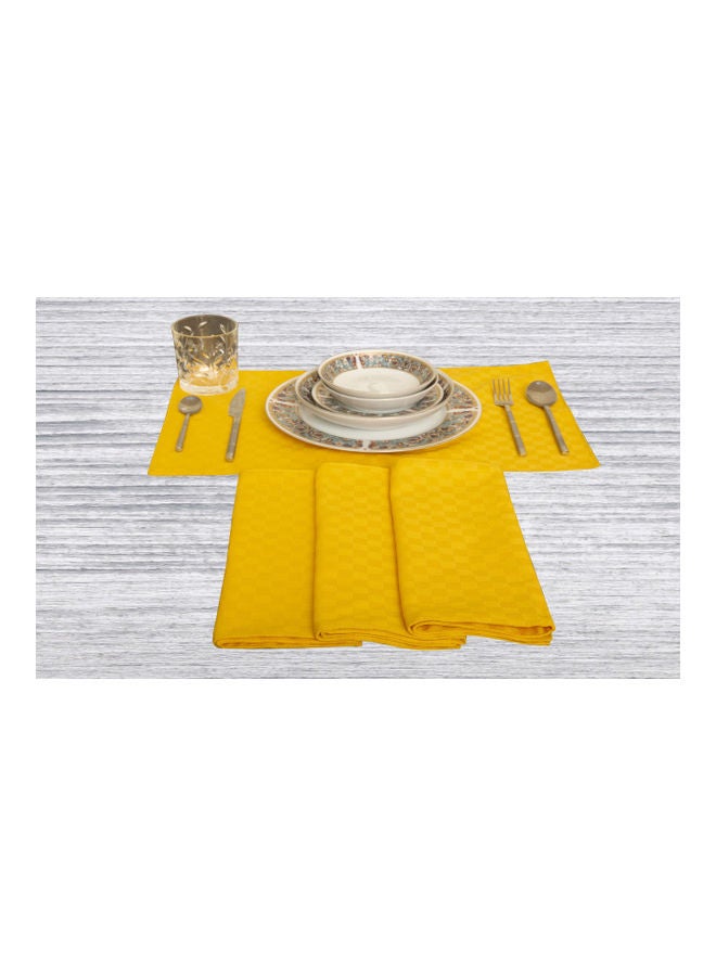 Princess 4-Piece Dobby Jacquard Placemat Yellow 30x50cm - Image 1