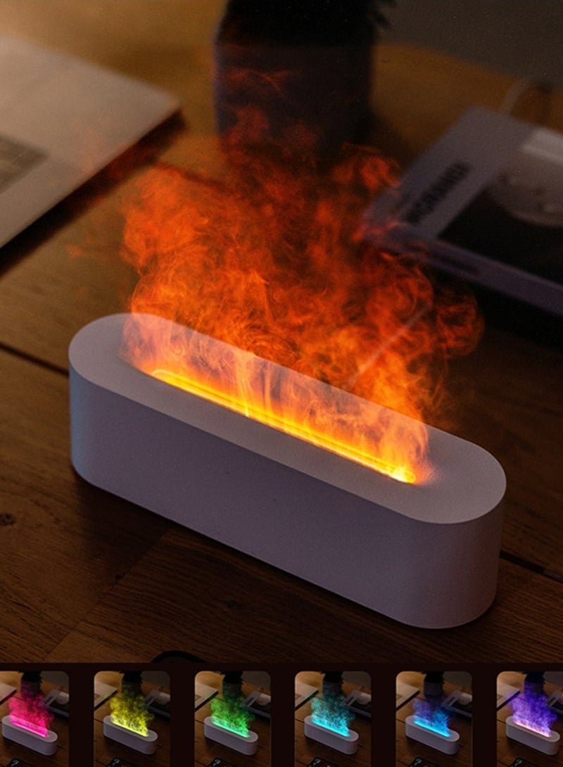 بيتشو مرطب هواء مع ناشر لهب النار، ناشر زيت متغير الألوان بـ 7 ألوان، ناشرات زيوت عطرية فائقة الهدوء للعلاج بالروائح للغرف الكبيرة وغرف النوم والمكاتب (قابل للبرمجة، إيقاف تلقائي بدون ماء - 150 مل) - Image 1