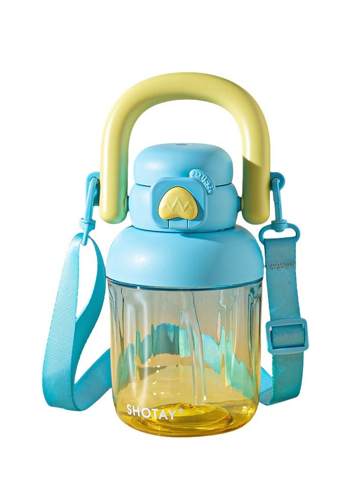 SHOTAY Kids Water Bottle for School 830ml BPA Free Reusable Leak-proof Plastic Water Bottles with Straw and EVA Cup Cover Anti Dust Spout Cover  - Image 1