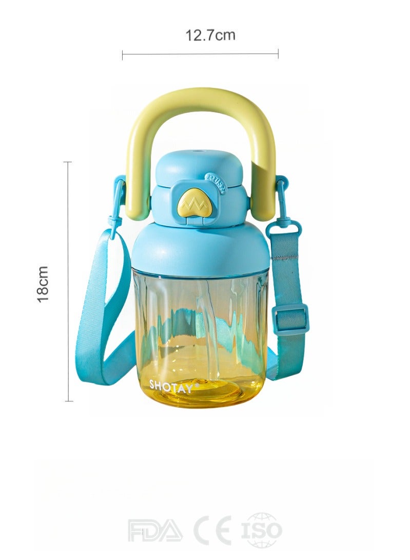 SHOTAY Kids Water Bottle for School 830ml BPA Free Reusable Leak-proof Plastic Water Bottles with Straw and EVA Cup Cover Anti Dust Spout Cover  - Image 4