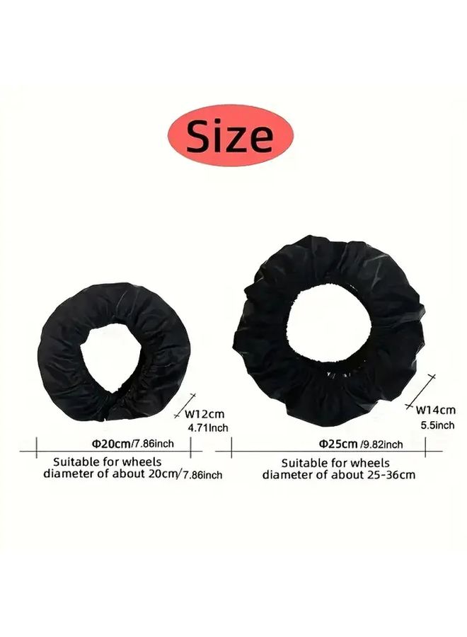 Set Of 4 Black Dustproof Small Cart Wheel Covers Durable Polyester Wheel Protectors With Secure Fit For 2 4 6 Inch Wheels Sturdy Easy To Clean Vehicle Wheel Protection Outdoor Use - Image 2