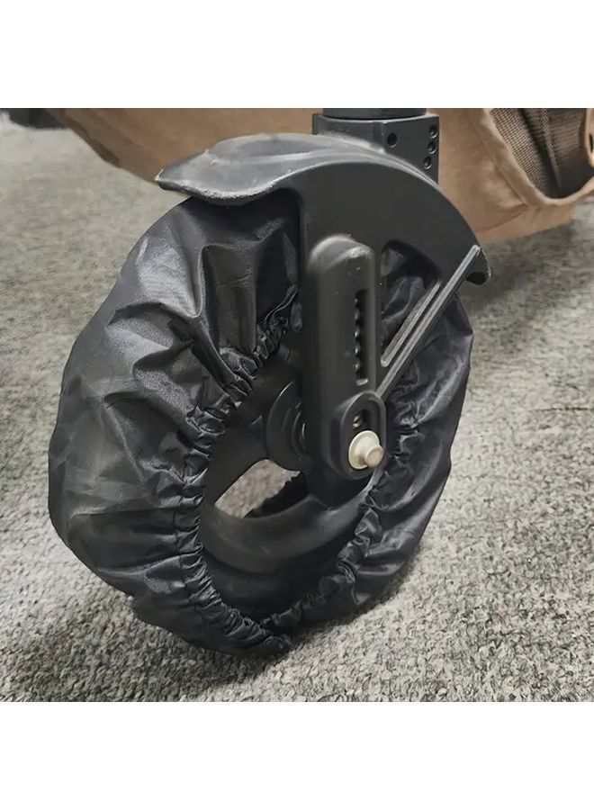 Set Of 4 Black Dustproof Small Cart Wheel Covers Durable Polyester Wheel Protectors With Secure Fit For 2 4 6 Inch Wheels Sturdy Easy To Clean Vehicle Wheel Protection Outdoor Use - Image 1