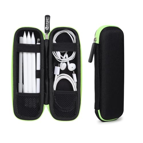 GadgetBite Black Hard Pencil Case EVA Hard Shell Pen Case Holder for Executive Fountain Pen and Stylus Touch Pen (Small)-Green - Image 1