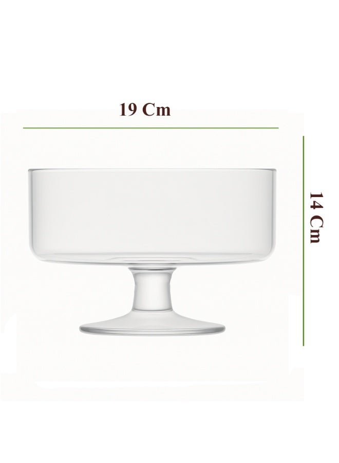 Glass Fruit Bowl - 7.25 inch, Round Glass Bowl, Clear Fruit and Salad Bowl, Centerpiece Serving Bowl, Fruit Bowl - Image 3