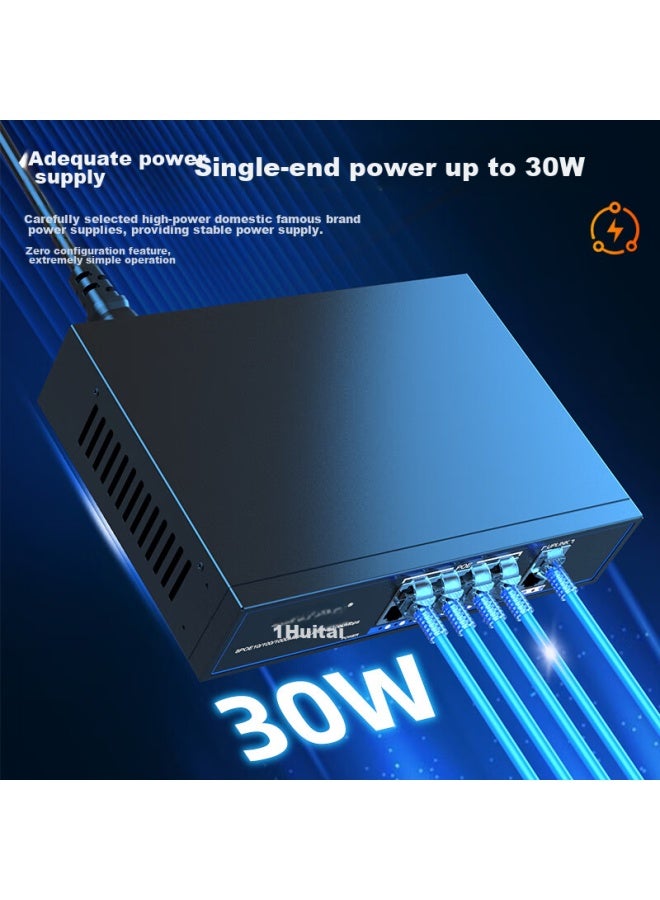 Smart Valley Huigu, 10-port Full Gigabit Poe Switch, 8 Gigabit Poe + 2 Gigabit Ports, Surveillance Camera Ap Network Cable Power Switch Splitter, Hg-1010gp - Image 3