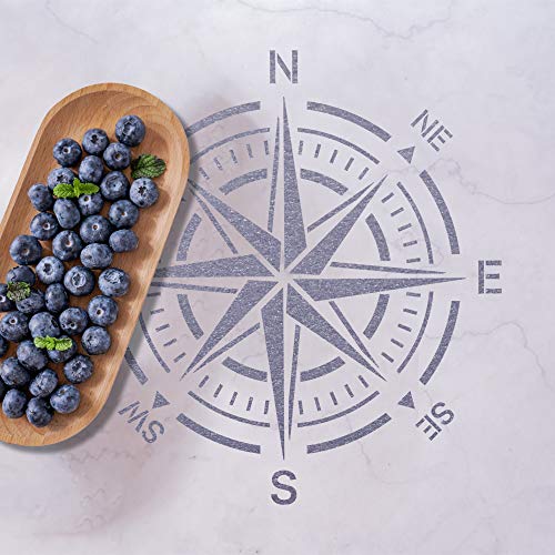 G GSS Designs GSS Designs Compass Stencil Large 12x12 Inch Wall Stencil - Reusable Compass Rose Stencil for Painting on Wood Walls Concrete Floor - Mylar Stencil for Walls (SL-116) - Image 4