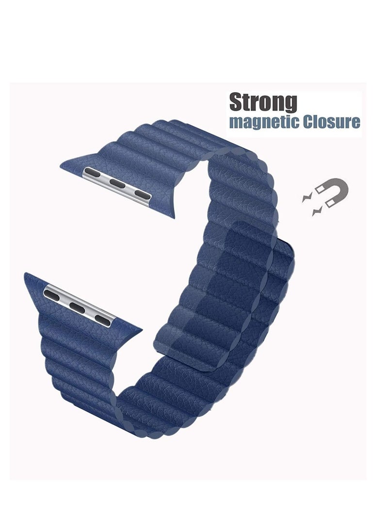 ELTRAZONE Premium Leather Adjustable Magnetic  Replacement Wrist Strap For Apple Watch SE/6/5/4 42/44mm - Image 2