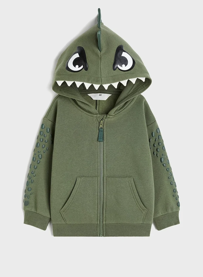 H&M Kids Appliquéd Zip-Through Hoodie
