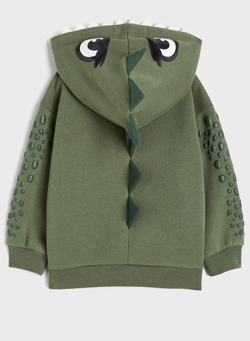 H&M Kids Appliquéd Zip-Through Hoodie