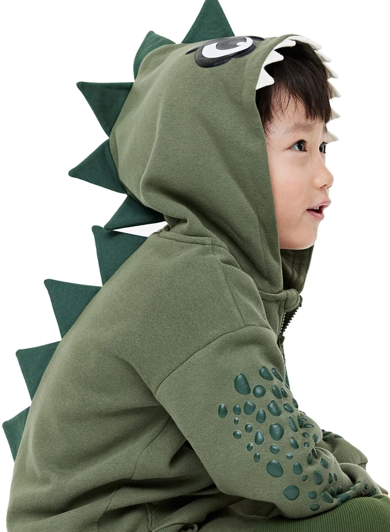 H&M Kids Appliquéd Zip-Through Hoodie