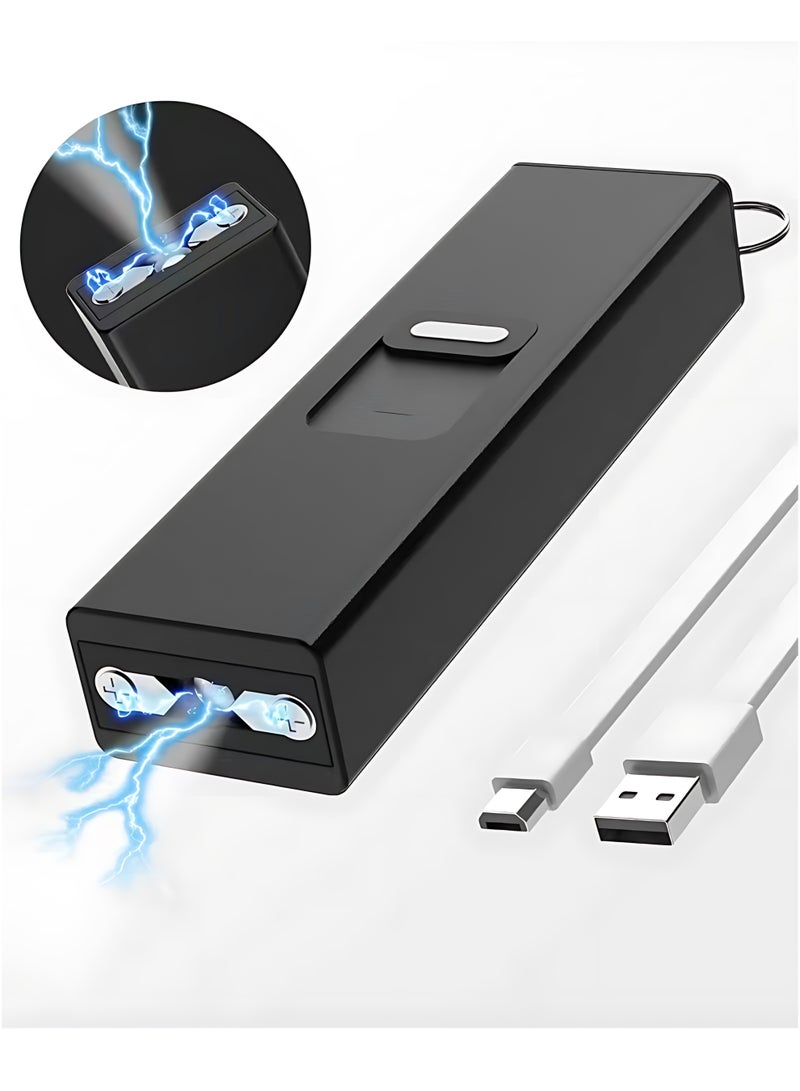 متعدد الوظائف USB شحن مصباح يدوي LED (أسود)