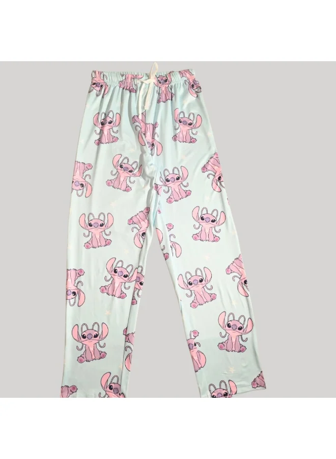 Lilo & Stitch LILO & STITCH WOMENS SHORT SLEEVE PAJAMA SETS , SILKY POLYESTER