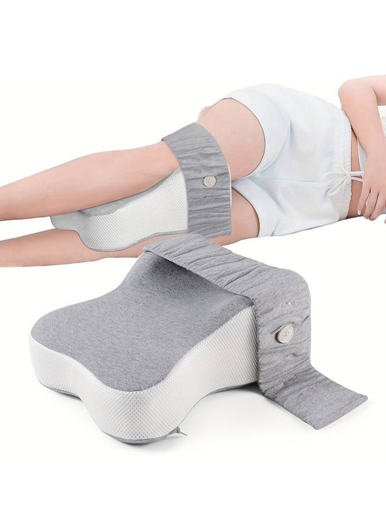 Leg Positioning Pillow, Knee Pillow with Adjustable Strap, Body Position Pillow, Maternity Pillow for Side Sleeping, For Body Alignment, Separation Of Knees, Memory Foam Pillow - Image 1