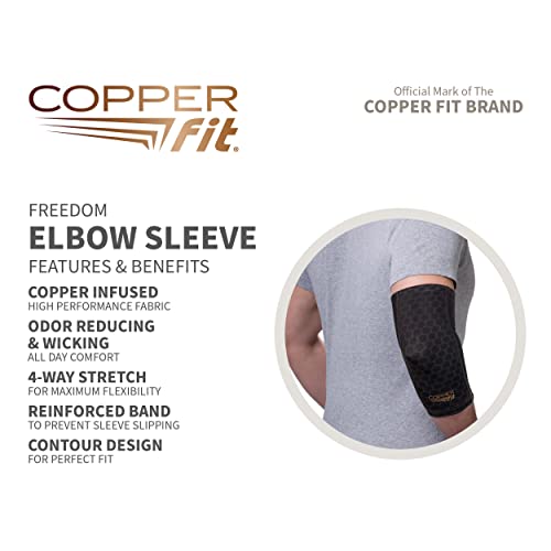 Copper Fit unisex adult Elbow Compression Sleeve Hosiery, Black, Large US - Image 2
