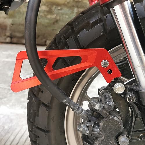 Kurvia Aluminum Front Brake Line Protector Compatible with Honda Monkey 125 All Models Red - Image 3