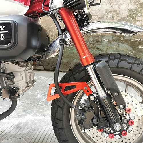 Kurvia Aluminum Front Brake Line Protector Compatible with Honda Monkey 125 All Models Red - Image 5