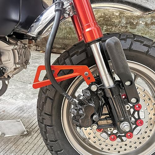Kurvia Aluminum Front Brake Line Protector Compatible with Honda Monkey 125 All Models Red - Image 4