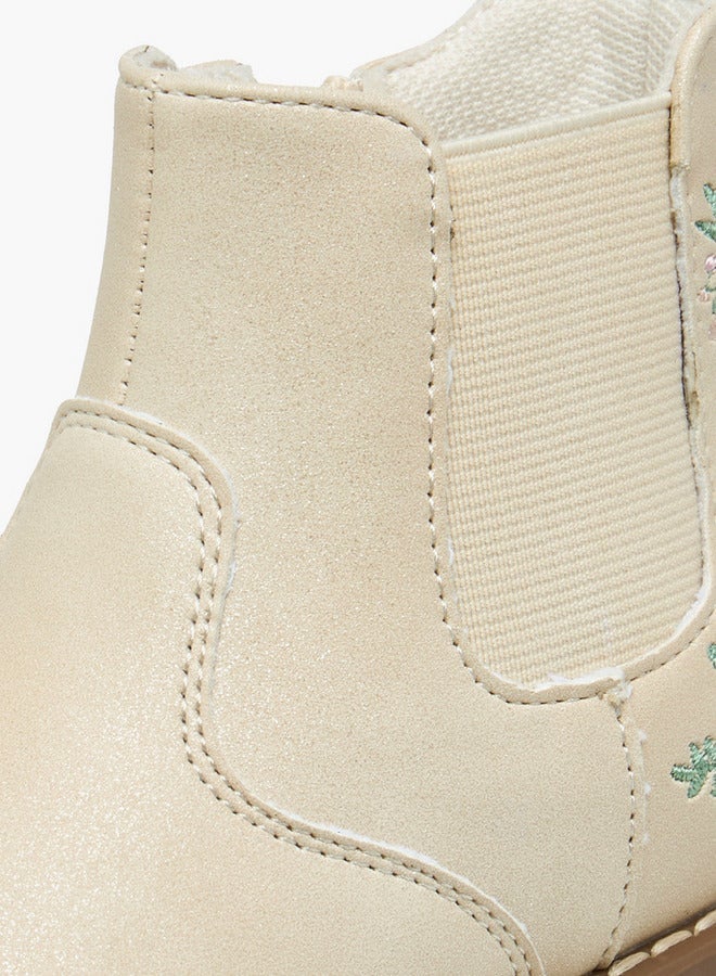 JUNIORS Embroidered Ankle Boots with Zip Closure - Image 4