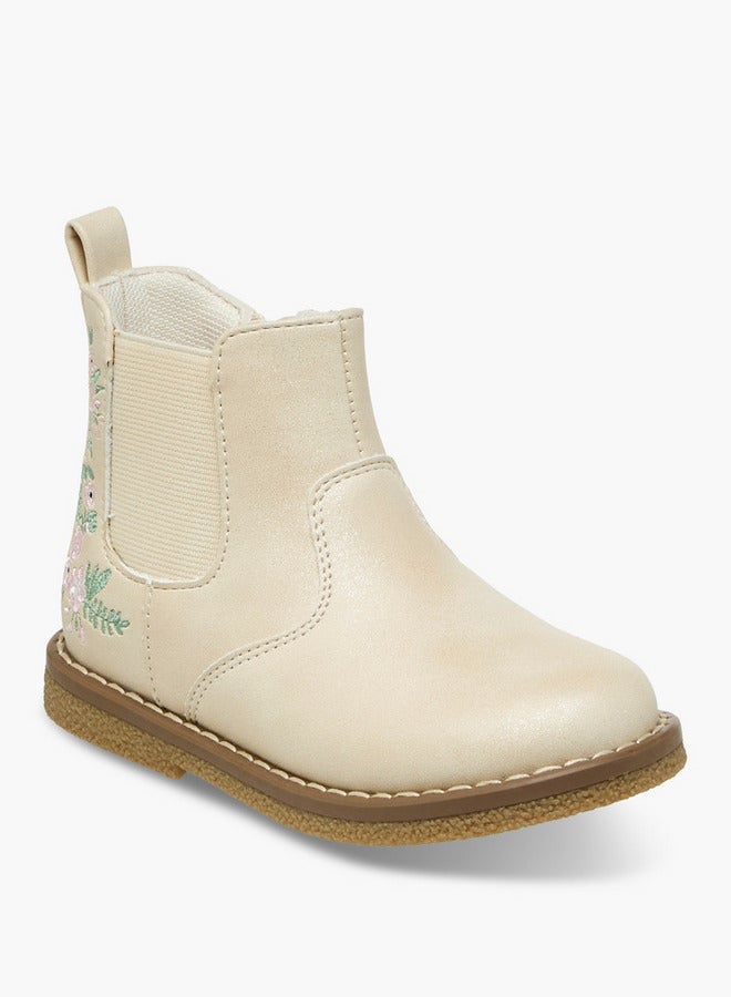 JUNIORS Embroidered Ankle Boots with Zip Closure - Image 2