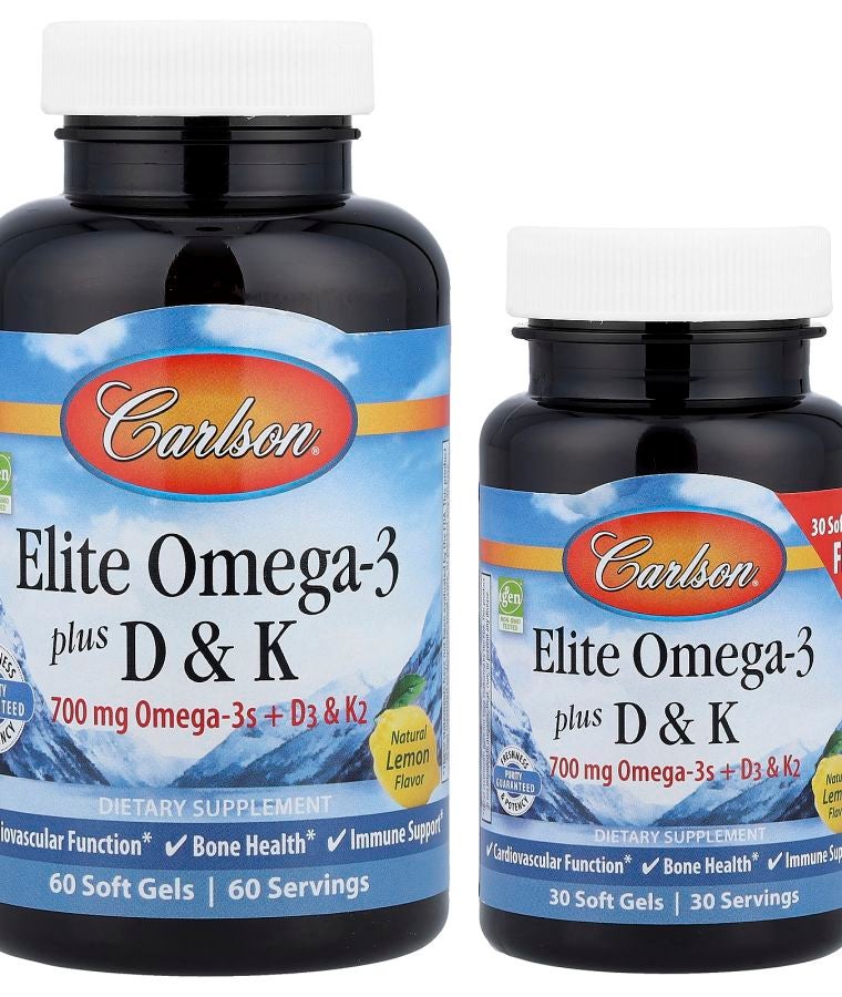 Elite Omega-3 Plus D & K Natural Lemon 90 Soft Gels