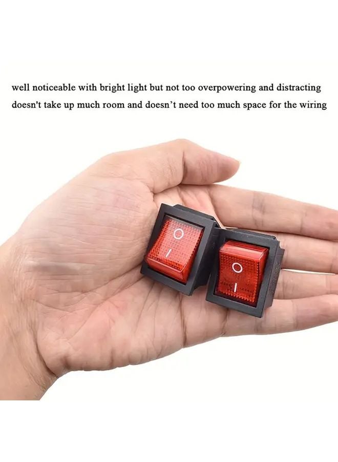 قطعتان مفتاح قارب ثنائي القطب أحادي المسار (DPST) تشغيل وإيقاف باللون الأحمر 16 أمبير 20 أمبير 250 فولت تيار متردد 125 فولت للسيارة والدراجة النارية - Image 4