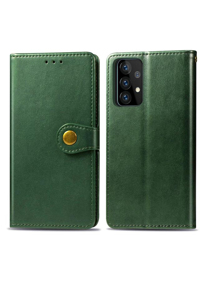 اس-توب جراب لهاتف Samsung Galaxy A52 5G / 4G جراب هاتف من الجلد بلون سادة مع مشبك وحزام وإطار للصور وفتحة للبطاقات ومحفظة ووظيفة الحامل - Image 2