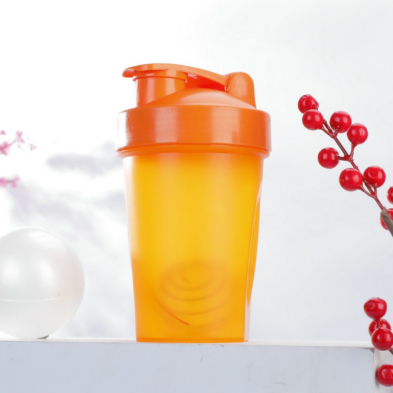 Fitness Protein Shaker 400ml Transparent Cup Orange 