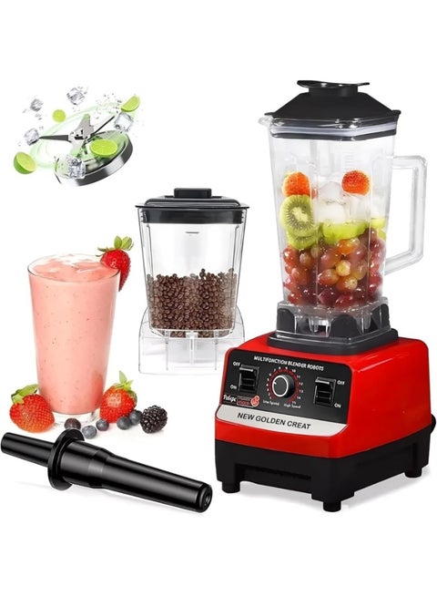 New Golden Creat Electric Blender with Grain Grinder & 2.5L Glass Jar, 5500W High Power Copper Motor, Professional Blender 15 Speeds with Stainless Steel Blades Ice Crusher, Grinder & Juicer