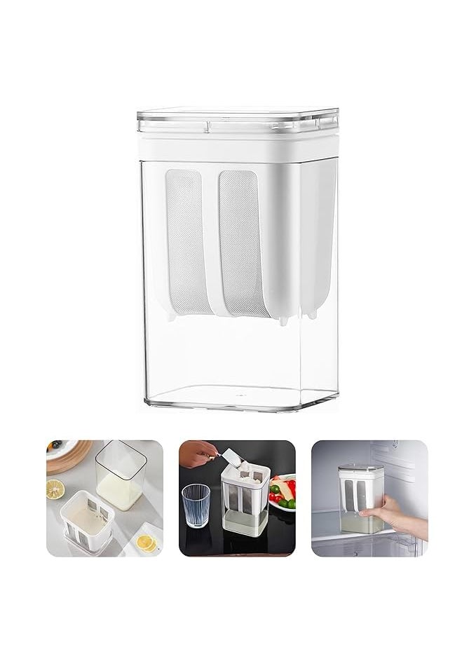 BUDGETBUDDY - BUGEETBUDDY Greek Yogurt Curd Maker 1100ml Fine Mesh Strainer with Lid Multifunctional Yoghurt Filter Curd Maker for Home Whey Separator Perfect for Homemade Yogurt Curd Cheese - Image 1